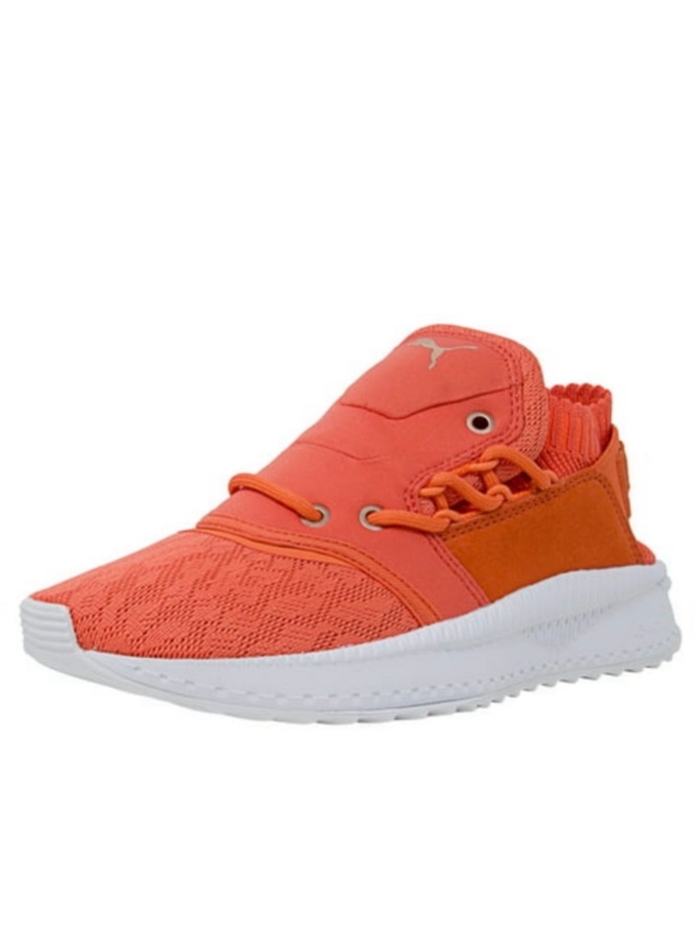 Puma Women's TSUGI Shinsei sneaker in the "Hot Coral" colorway.